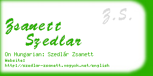 zsanett szedlar business card